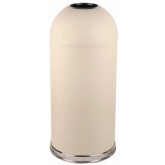 WITT Metal Open Top Dome Indoor Trash Receptacle - 15 gallon, Almond